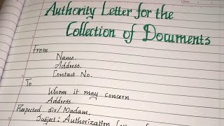 AuthorizationAuthority Letter for the collection of documents [upl. by Meekyh]