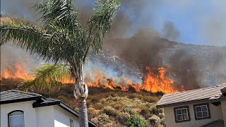 THE SIERRA FIRE BURNED OUT OF CONTROL THREATENED HOMES IN SOUTH FONTANA 6302024 [upl. by Llatsyrc]