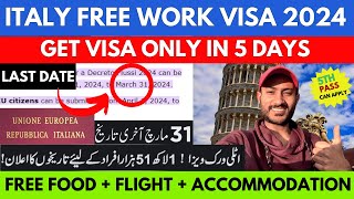 Italy free Work permit visa 2024  Italy Work Visa 2024  Italy very Big offer  Job in Italy 2024 [upl. by Garrett966]