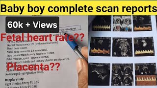 Baby boy complete scan reportsfull explained about Placenta and FHR in kannada [upl. by Moya]