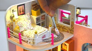 DIY MINIATURE DOLLHOUSE  DREAM HOUSE BEDROOM DECOR with GOLF COURSE [upl. by Irodim]