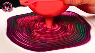 FABULOUS FUNNEL with LEFTOVER PAINT Acrylic Pour Painting at Home [upl. by Argus]