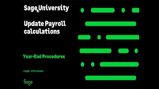 Sage 100 Contractor US  Update Payroll Calculations [upl. by Laeno]