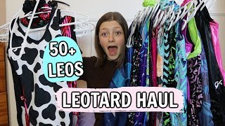 My Gymnastics Leotard Haul HUGE 50 LEOTARDS [upl. by Abagael]