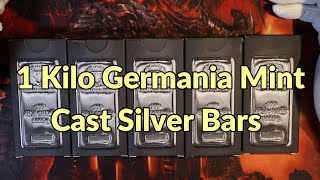 🙌 WOW 🙌 1 Kilo  Germania Mint Cast Silver Bars  🙌 SILVERSQUEEZE SILVER GOLD [upl. by Cutlerr931]