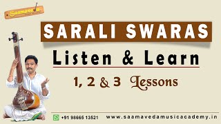 Carnatic Music For Beginners  Carnatic Music Lessons For Beginners  Sarali Swaras Lessons 1 To 3 [upl. by Eanahs391]