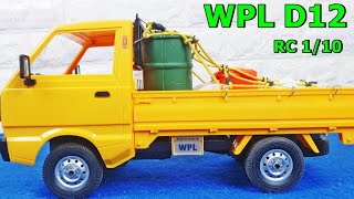 Unboxing WPL D12 Rc Carry Truck Van 2 wd Scale 110  Test Power  Drifting Scaler [upl. by Aleksandr]