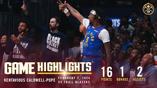 Kentavious CaldwellPope Full Game Highlights vs Blazers 🎥 [upl. by Peppel]