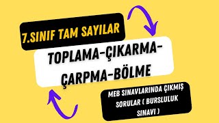 20 SORUDA TAM SAYILARDA 4 İŞLEM MEB BURSLULUK SORULARI [upl. by Eimaraj]