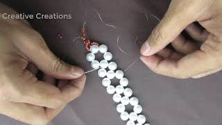 DIY Easy BraceletElegant Pearl Beaded BraceletWedding jewelrySuper Easy Tutorial [upl. by Llenol648]