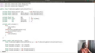 Use ReentrantLock Condition class to implement Producer Consumer design pattern  java live coding [upl. by Tedra387]