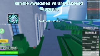 Rumble Awakened VS Unawakened Showcase I Roblox Blox Fruits [upl. by Llennyl737]