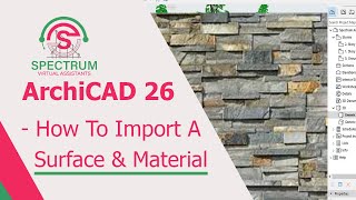 ArchiCAD 26  How To Import A Surface and Material Into ArchiCAD 26 Tutorial [upl. by Buchalter]