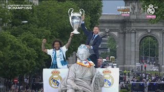 REAL MADRID FIESTA en CIBELES LaDecimoTercera CHAMP13NS HalaMadrid 27052018 [upl. by Airtap]