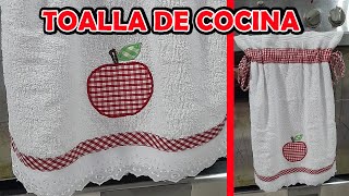 TOALLA DE COCINA CON APLIQUE DE MANZANA [upl. by Majka]