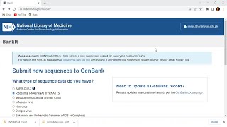 NCBI GenBank BankIt Sequence Submission Process [upl. by Lehcem]