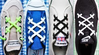 〔靴紐の結び方〕ドクロマークのような模様の靴ひもの通し方 how to tie shoelaces 〔生活に役立つ！〕 [upl. by Coriss]