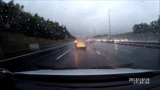 Van Driver A1M Junc 44 goes from lane 3 to sliproad  RoadHawk HD [upl. by Josi]