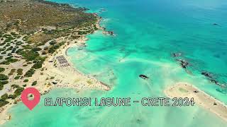 ELAFONISI LAGUNE DRONE FOTAGE  CRETE 2024 [upl. by Kimbell923]