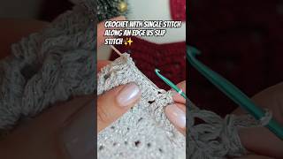 Crochet along an edge🤍 shorts tutorial crochettutorial crochetedging crochet christmascrochet [upl. by Frohne456]