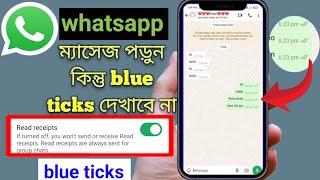 গোপনে whatsapp মেসেজ পড়ুন কেউ বুঝতে পারবেনা  WhatsApp Read Receipts Tricks। [upl. by Cindie]