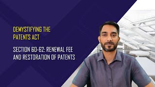 Section 6062 Renewal fee and Restoration of Patents Indian Patents Act [upl. by Euqinamod]