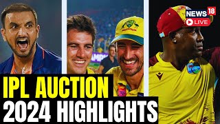 IPL 2024 Auction Live  IPL 2024 Auction Highlights LIVE  Pat Cummins  Mitchell Starc  N18L [upl. by Rairb]