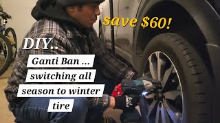 Install winter tire on my 2017 Kia Sortage winter canada [upl. by Brander]