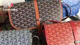 Go yard Belvedere MM PM red tote messenger bag Goyard Maroon seriesgreenwhiteblackorange [upl. by Mathre355]