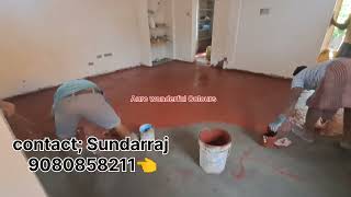 Red oxide flooring work all colours harmful amp healthy methods of Oxide flooring [upl. by Nylakcaj]