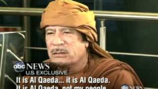 U S Exclusive Moammar Gadhafi Tells Christiane Amanpour that Libyas People Love Him ABC News [upl. by Releyks]