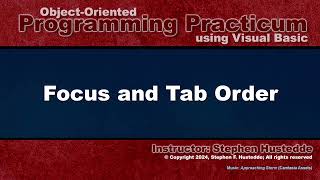 OOP Programming VB  03O Focus and Tab Order [upl. by Arikat11]