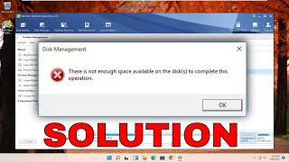 Disk Management  There Is Not Enough Space Available on the Disk 2024 SOLUTION [upl. by Lleihsad978]