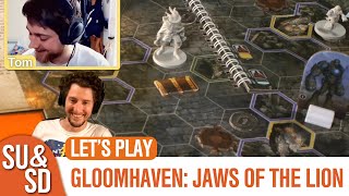 SUampSD Play Gloomhaven Jaws of the Lion  first impressions unboxing and ASMR Spoilers [upl. by Ahsitan]