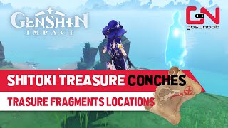 Genshin Impact Shitoki Conches Treasure Map Fragments Locations  Big Brother Tsurumi Island Ghost [upl. by Elehcim]