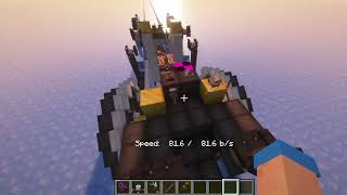 Locomotive Goes 80 Blockss Faster than Ice boat Minecraft VS2 x Create [upl. by Nimrahc994]