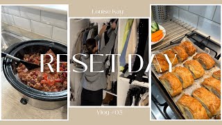 RESET DAY AT HOME  Food shopping homemade sausage rolls laundry hacks and a wardrobe clear out [upl. by Hulburt]