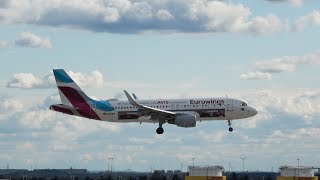 Eurowings EWG A320 AVIS Livery landing at LeipzigHalle Airport [upl. by Castora]