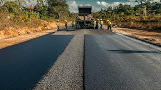 The best finish of road construction projects on a rural road specifically the chip sealing process [upl. by Ttirrem861]