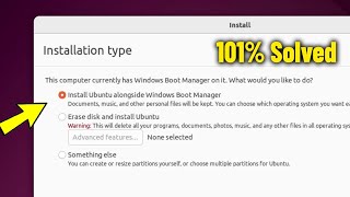 Install Ubuntu Alongside Windows Boot Manager Is Missing  How To Fix Option install ubuntu Linux ✅ [upl. by Belsky]