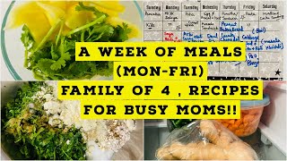 A Week Of Meals  Family of 4  Recipes for Busy Moms  Indian weekly Meal PlanningHope you Relate [upl. by Atikaj]