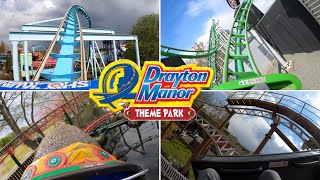 All 4 Roller Coasters At Drayton Manor  4K On Ride POVs [upl. by Blodgett147]