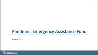 Pandemic Emergency Assistance Fund Territories [upl. by Anelam]