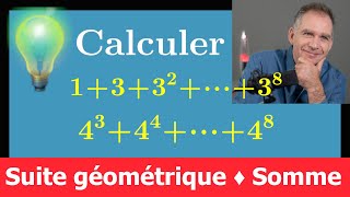 Calculer la somme des termes dune suite géométrique ♦ S133²38 ♦ Première spécialité maths [upl. by Kentiga934]