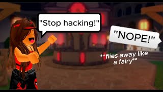 Meeting another hacker in MM2  robloxmm2 hacker [upl. by Beckman]