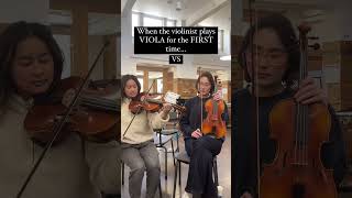 VIOLINIST PLAYS VIOLA FOR THE FIRST TIMEshorts [upl. by Nodroj]