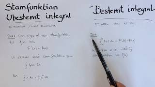 Definition af stamfunktion bestemt og ubestemt integral [upl. by Beattie]