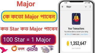 Major l কে কতো Major পাবেন l কত Star কত Major পাবেন l 100 Star  1 Major [upl. by Nodnerb]