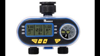 Yardeen Dual Outlet Electronic Water Timer Irrigation Controller System Color Blue  Overview [upl. by Haleehs860]