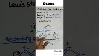 Resonance structure of ozone l ozone Resonance structure l ozone formula and structure l chemistry [upl. by Delahk]